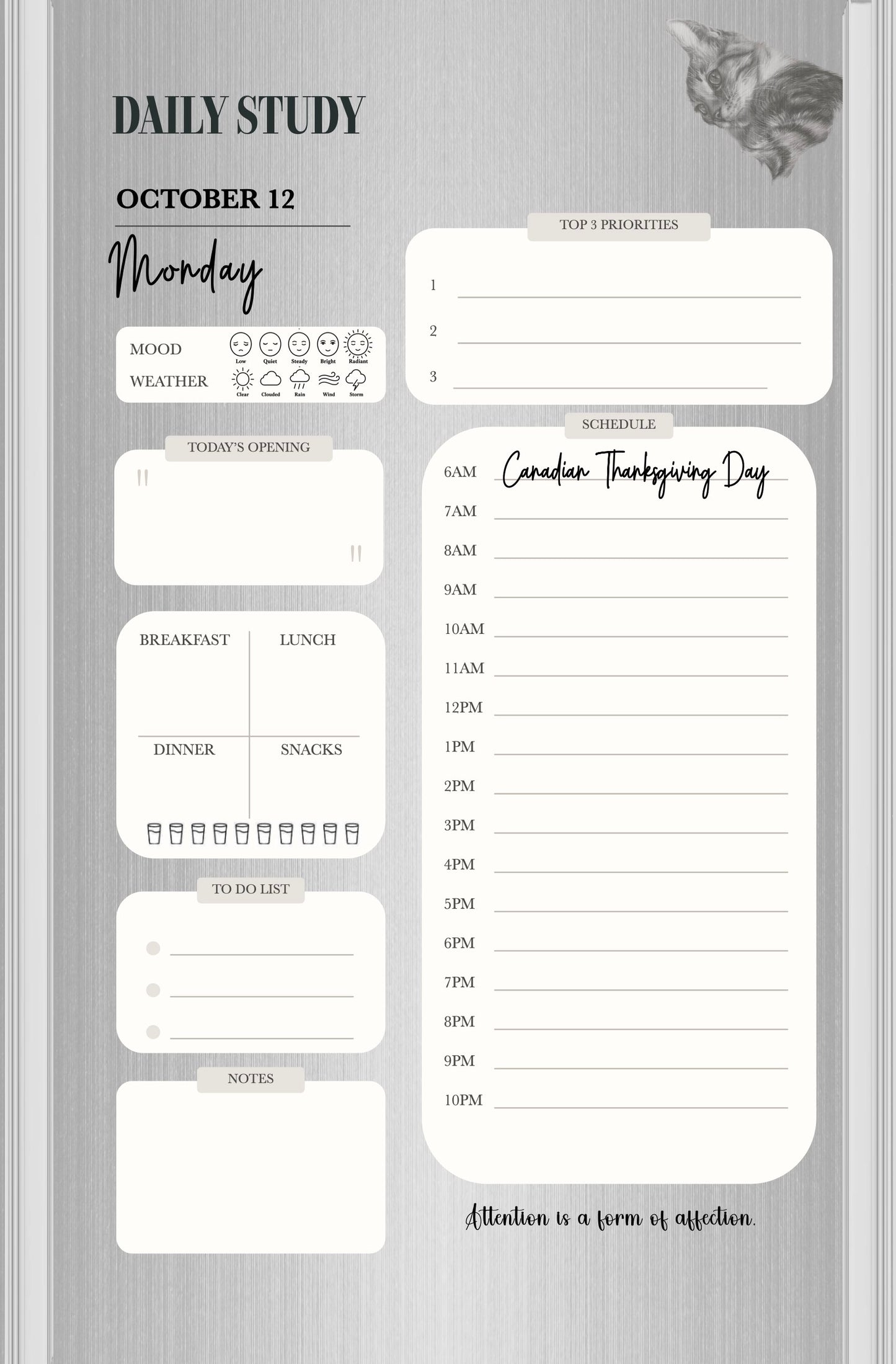 Monthly Journal/Calendar-Cats, the Art of Cats