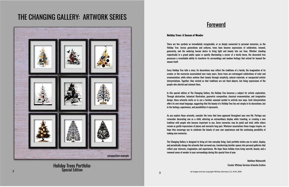 The Changing Gallery: Holiday Trees Art Portfolio | 20 Artworks to Cut Out & Frame